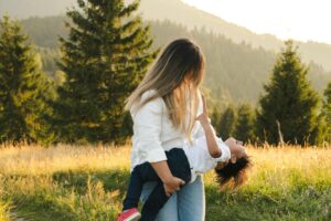 Woman with her kid