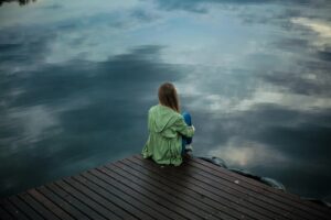 Woman at a lake